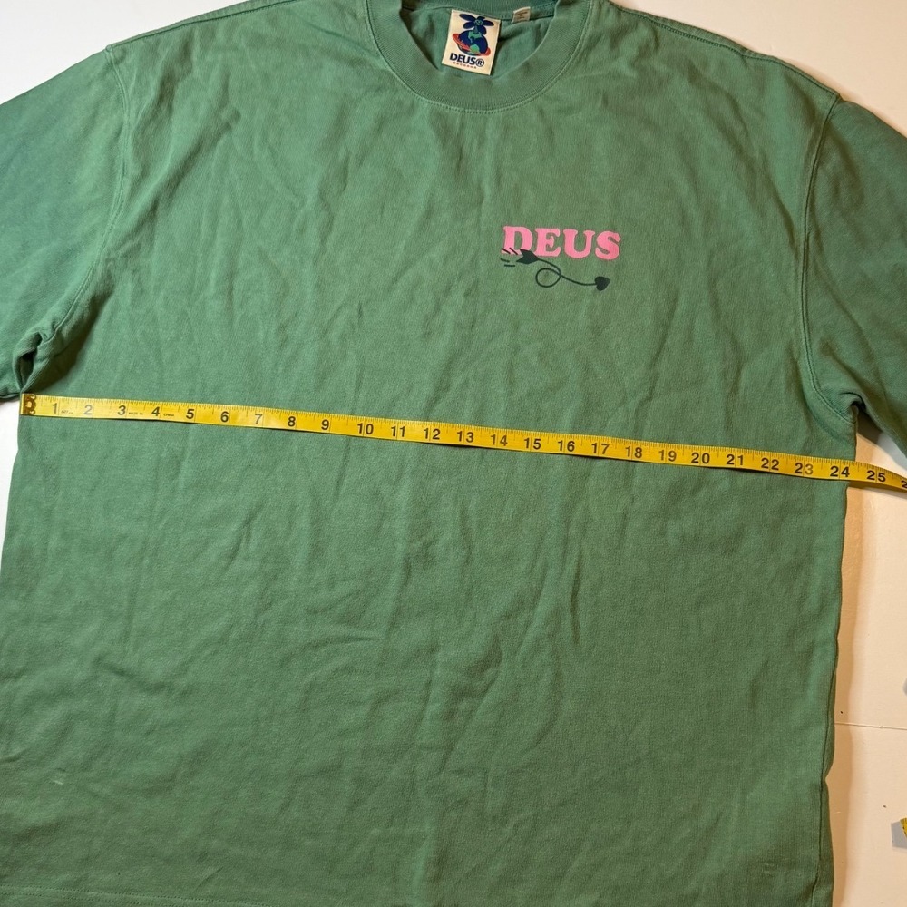 Deus Ex Machina Records Mens Cupid Graphic T-Shirt Green Pink Size M - Picture 10 of 11
